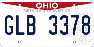 OH license plate GLB3378