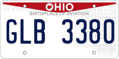 OH license plate GLB3380