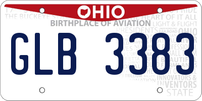 OH license plate GLB3383