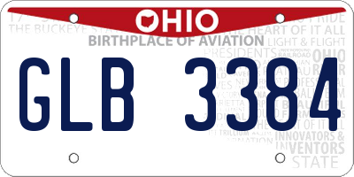 OH license plate GLB3384