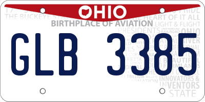 OH license plate GLB3385