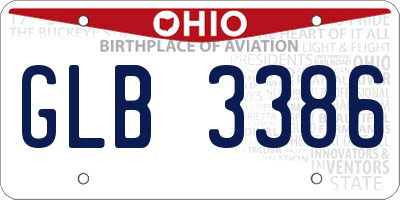OH license plate GLB3386