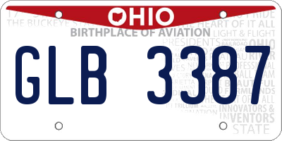 OH license plate GLB3387