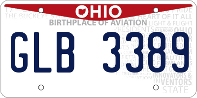 OH license plate GLB3389