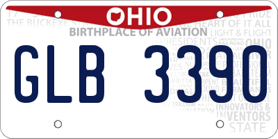 OH license plate GLB3390
