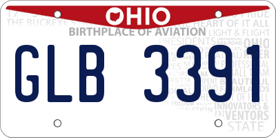 OH license plate GLB3391