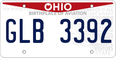 OH license plate GLB3392