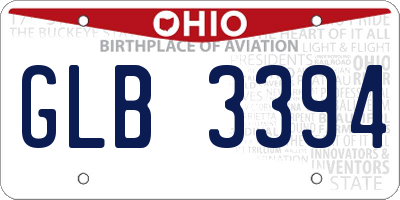 OH license plate GLB3394