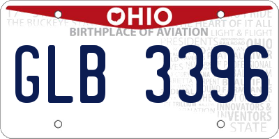 OH license plate GLB3396