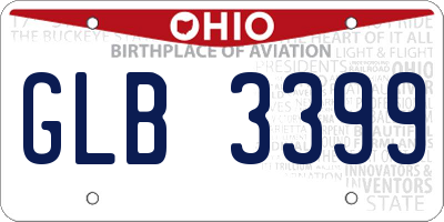 OH license plate GLB3399
