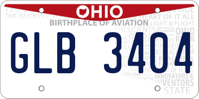 OH license plate GLB3404