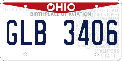 OH license plate GLB3406