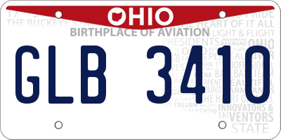 OH license plate GLB3410