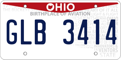 OH license plate GLB3414