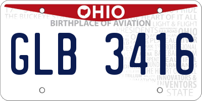 OH license plate GLB3416