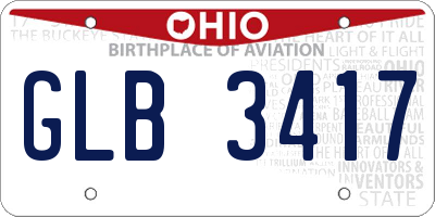 OH license plate GLB3417