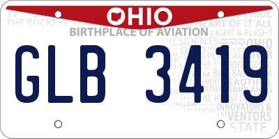 OH license plate GLB3419