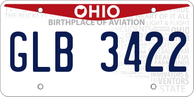 OH license plate GLB3422