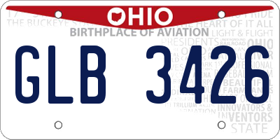 OH license plate GLB3426