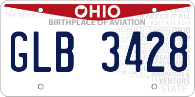 OH license plate GLB3428