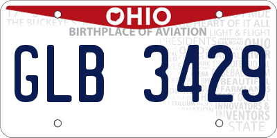 OH license plate GLB3429