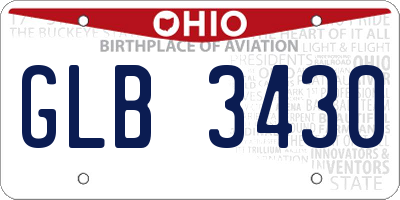 OH license plate GLB3430