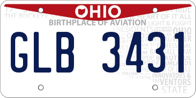 OH license plate GLB3431