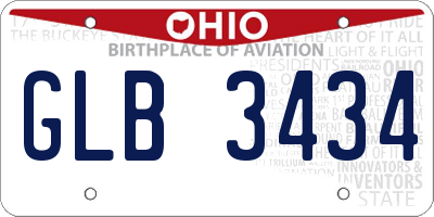 OH license plate GLB3434