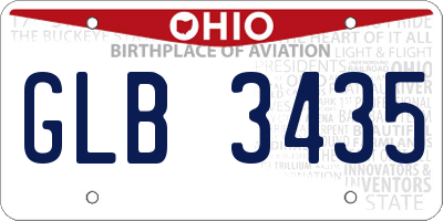 OH license plate GLB3435