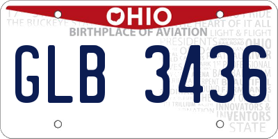 OH license plate GLB3436