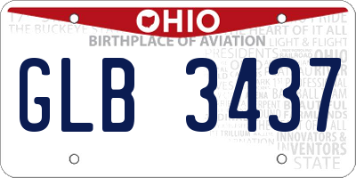 OH license plate GLB3437