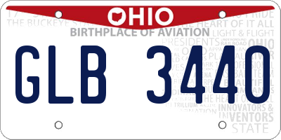 OH license plate GLB3440