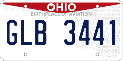 OH license plate GLB3441
