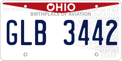 OH license plate GLB3442