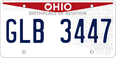 OH license plate GLB3447