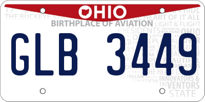 OH license plate GLB3449