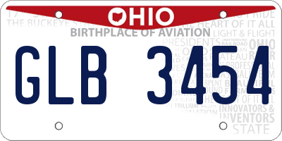 OH license plate GLB3454