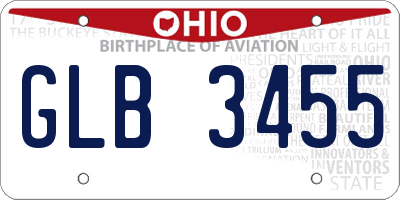 OH license plate GLB3455