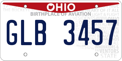OH license plate GLB3457