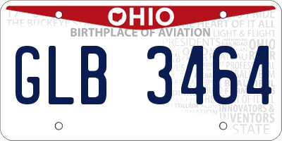 OH license plate GLB3464