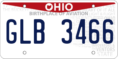 OH license plate GLB3466