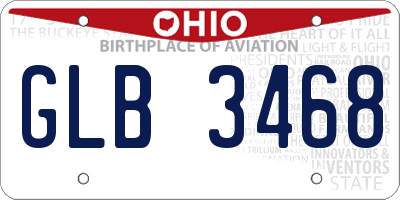 OH license plate GLB3468