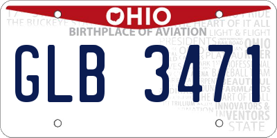 OH license plate GLB3471
