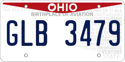 OH license plate GLB3479
