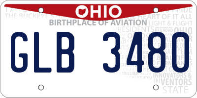 OH license plate GLB3480