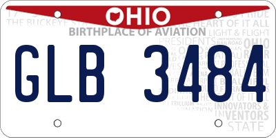 OH license plate GLB3484