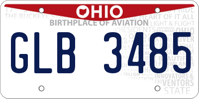OH license plate GLB3485