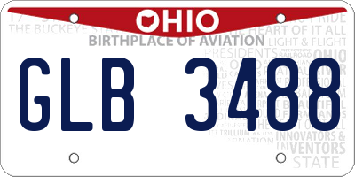 OH license plate GLB3488
