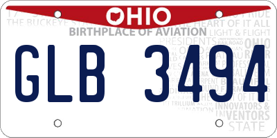 OH license plate GLB3494