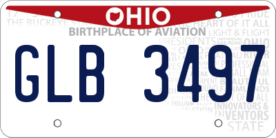 OH license plate GLB3497